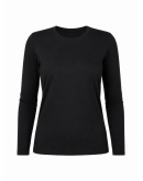 Sieviešu melns T-krekls ar garām piedurknēm 95% kokvilna 5% elastāns S–4XL