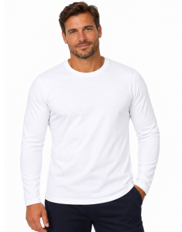 Unisex T-krekls ar garām piedurknēm 95% kokvilna 5% elastāns 91005DB S–6XL