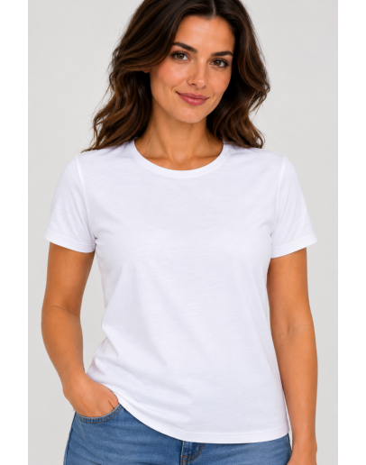 Sieviešu T-krekls 95% kokvilna 5% elastāns 92001KB S–4XL