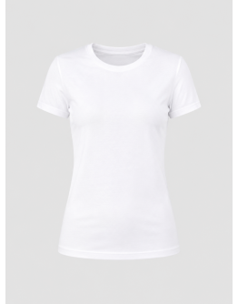 Sieviešu balts T-krekls ar īsām piedurknēm 95% kokvilna 5% elastāns 92001KB S–4XL