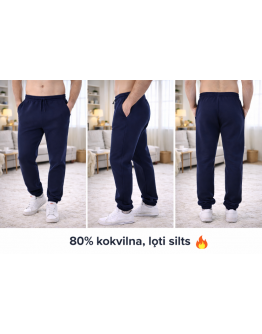  Tikai Vīriešu bikses ar siltu oderi atpūtai no kokvilnas Ļoti siltas lieli izmēri A20085ts S-4XL