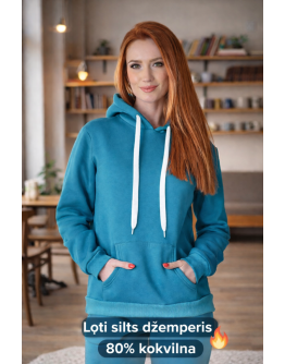 Sieviešu Hūdijs ar siltinātu iekšpusi Kokvilnas ļoti Silta brīva laika jaka lielie izmēri A21682 S-4XL