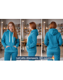 Sieviešu Hūdijs ar siltinātu iekšpusi Kokvilnas ļoti Silta brīva laika jaka lielie izmēri A21682 S-4XL