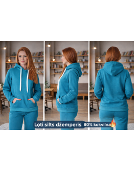 Sieviešu Hūdijs ar siltinātu iekšpusi Kokvilnas ļoti Silta brīva laika jaka lielie izmēri A21682 S-4XL