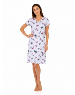 Sieviešu naktskrekls no 100% kokvilnas ar tauriņu rakstu M–4XL 12547B 