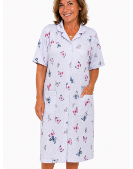 Sieviešu halāts no 100% kokvilnas ar pogām XL–6XL 12676B