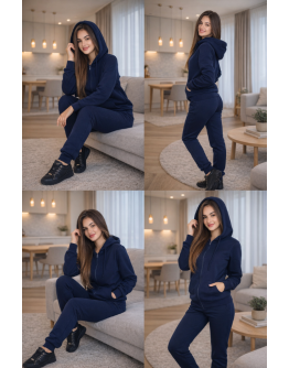 Sporta bikses ar kabatām, 80% kokvilna, ar aprocēm, tumši zilā krāsā. Modelis: 20086Sn Izmēri: S–4XL