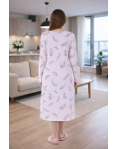Naktskrekls ar garām piedurknēm Kokvilnas viskozes sieviešu plāns elpojošs lielie izmēri 81177P M-6XL Naktskrekls ar garām piedurknēm Kokvilnas viskozes sieviešu plāns elpojošs lielie izmēri 81177P M-6XL