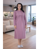 Naktskrekls ar garām piedurknēm Kokvilnas sieviešu  lielie izmēri  11592 M-6XL