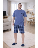 Vīriešu pidžama ar šortiem kokvilnas lielie izmēri 12236Sn M-6XL