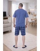 Vīriešu pidžama ar šortiem kokvilnas lielie izmēri 12236Sn M-6XL