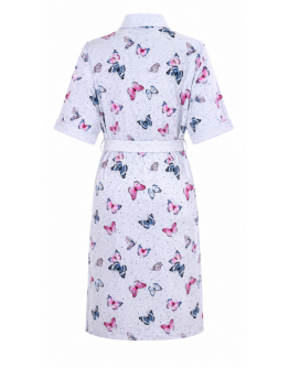 Sieviešu halāts no 100% kokvilnas ar tauriņu rakstu 12626B S–4XL