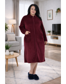 Sieviešu Velūra Halāts ar rāvējslēdzēju lielie izmēri samta 51676B  L, 2XL, 4XL, 6XL