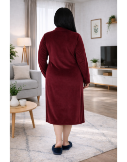 Sieviešu Velūra Halāts ar rāvējslēdzēju lielie izmēri samta 51676B  L, 2XL, 4XL, 6XL