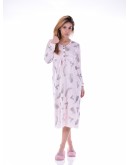 Naktskrekls ar garām piedurknēm Kokvilnas viskozes sieviešu plāns elpojošs lielie izmēri 81177P M-6XL Naktskrekls ar garām piedurknēm Kokvilnas viskozes sieviešu plāns elpojošs lielie izmēri 81177P M-6XL