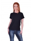 Sieviešu T-krekls ar īsām piedurknēm kokvilnas melns lielie izmēri 92001KM S - 4 XL