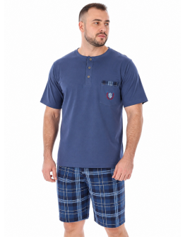Vīriešu kokvilnas pidžama ar šortiem, 100% kokvilna, 12236Sn, M–6XL