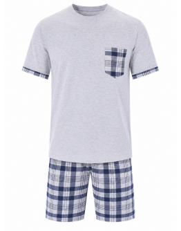 Vīriešu kokvilnas pidžama ar šortiem, 100% kokvilna, 12256S, S-6XL