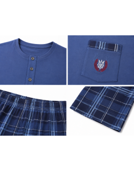 Vīriešu kokvilnas pidžama ar garām biksēm, 100% kokvilna, M–6XL, 11236Sn 