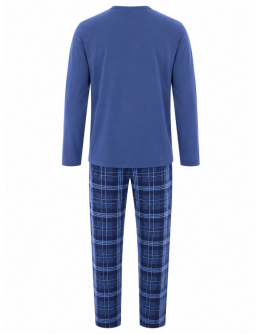 Vīriešu kokvilnas pidžama ar garām biksēm, 100% kokvilna, M–6XL, 11236Sn 