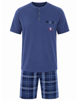 Vīriešu kokvilnas pidžama ar šortiem, 100% kokvilna, 12236Sn, M–6XL