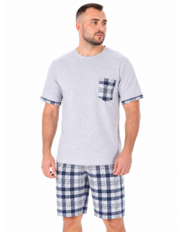 Vīriešu kokvilnas pidžama ar šortiem, 100% kokvilna, 12256S, S-6XL