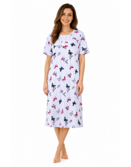 Sieviešu naktskrekls no 100% kokvilnas ar tauriņu rakstu 12544B XL–6XL