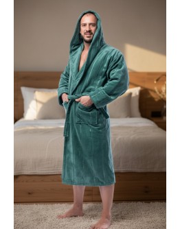 Vīriešu un Sieviešu kokvilnas frotē halāts ar kapuci 450Zn Unisex M-5XL