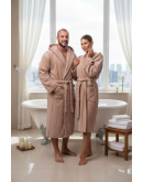 Vīriešu un Sieviešu kokvilnas frotē halāts ar kapuci 450Kf Unisex M-5XL