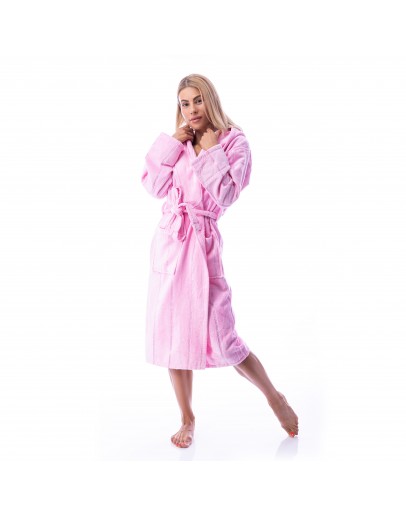 Sieviešu kokvilnas frotē halāts ar kapuci 450R